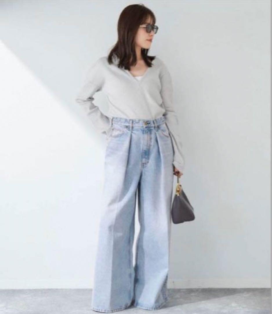 Plage プラージュ DENIM TUCK WIDE パンツ　38