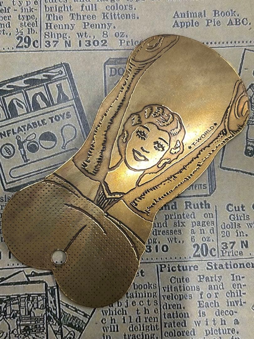 真鍮製 靴べら シューホーン キーホルダー レトロ ヴィンテージ 昭和