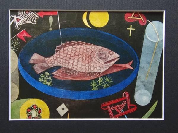 パウル・クレー、【魚のまわりで】、希少画集画、新品高級額・額装付 Yahoo!オークション - パウル・クレー 金色の魚 希少画集画より 新品額