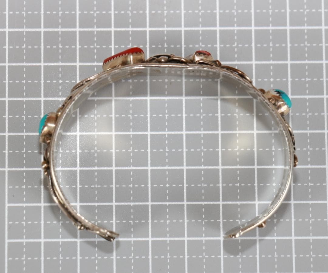 ナバホ ターコイズバングルRose Castillo/RC刻印シルバー