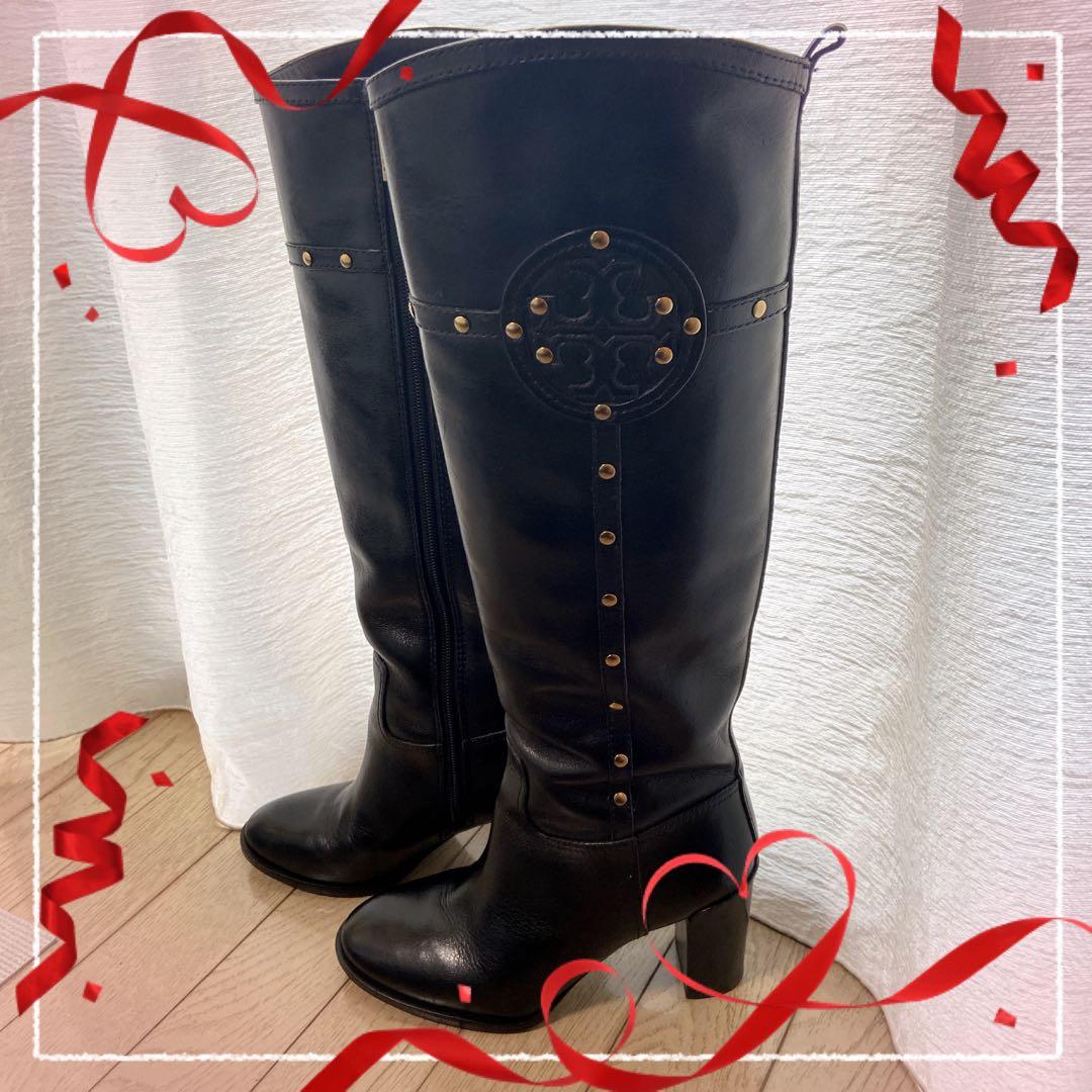 トリーバーチスタッズ付きロングブーツ　美品