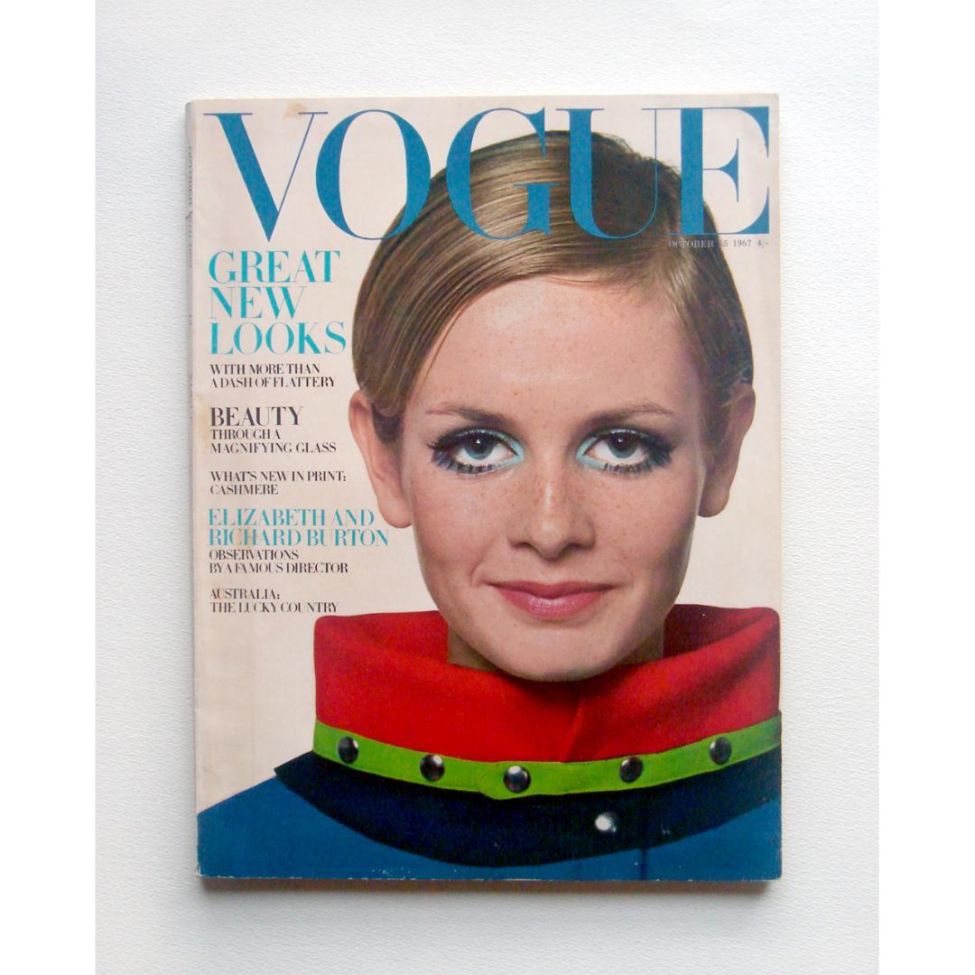Vogue 1967 10月 twiggy ツイッギー ヴィンテージ雑誌 Twiggy on the cover of Vogue 1967