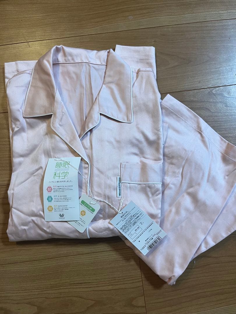 【新品未使用】ワコール睡眠化学レディースパジャマセット Lサイズ 綿100日本製 ワコール/睡眠科学】レディース天綿パジャマ＜選べるサイズ・カラー