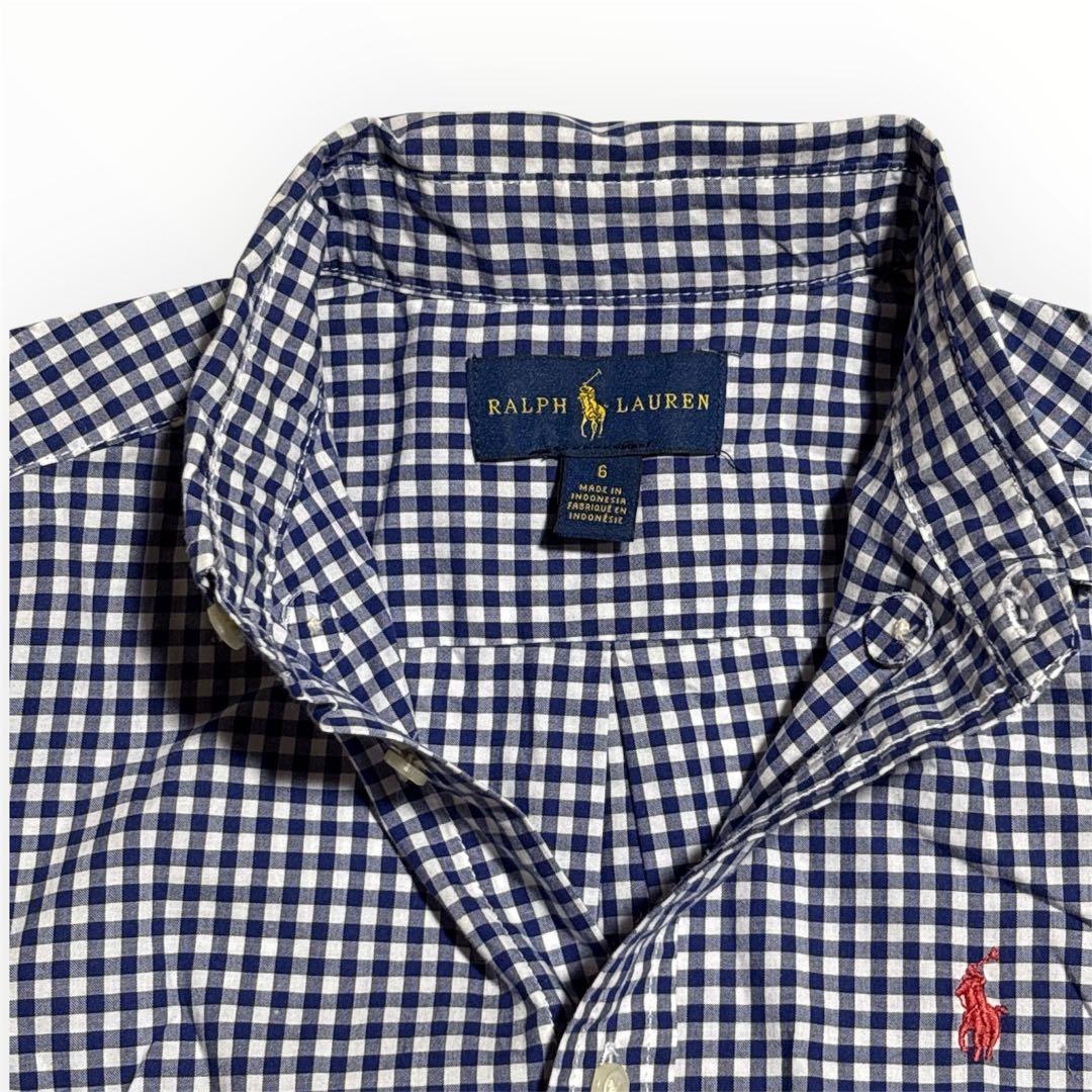 RALPH LAURENギンガムチェックシャツ 120 6ポニー刺繍 長袖 - メルカリ