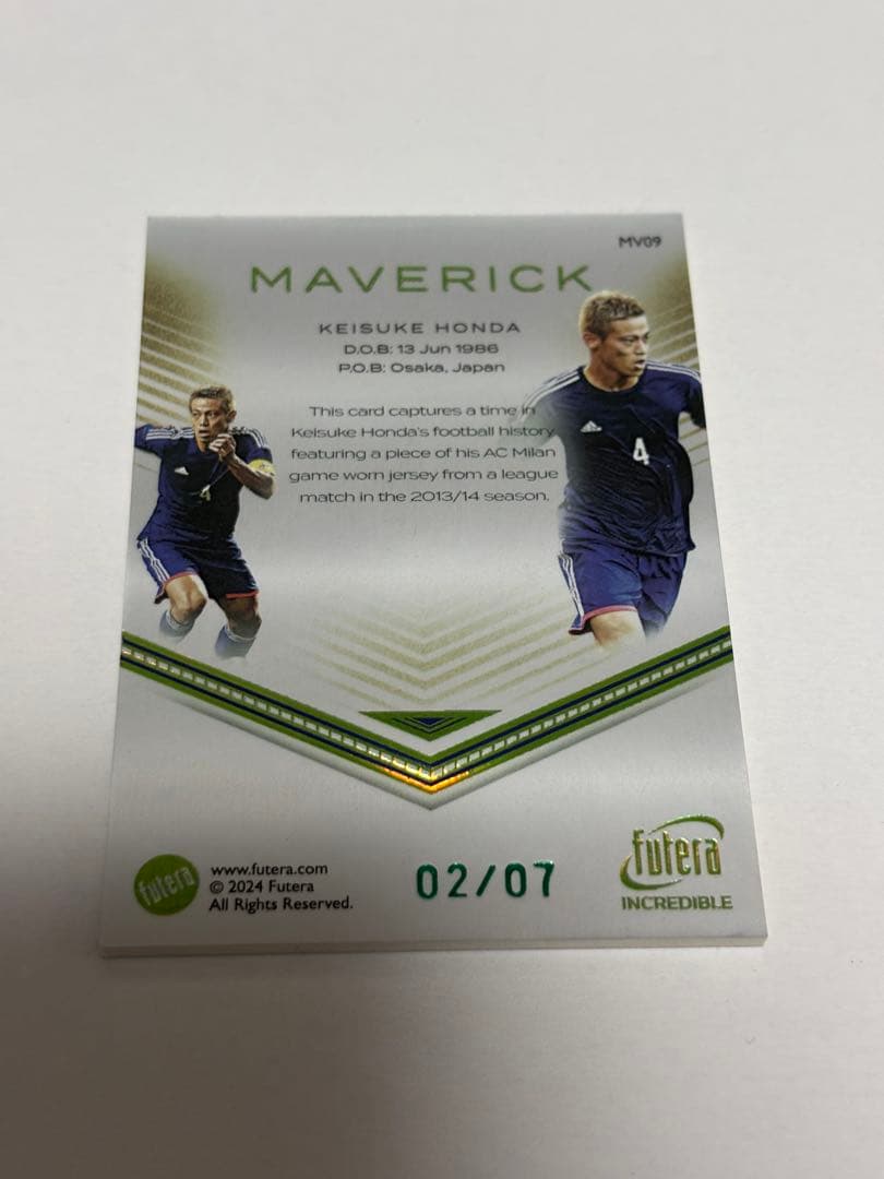 7シリ 本田圭佑 ジャージ カード 2024 futera unique - メルカリ