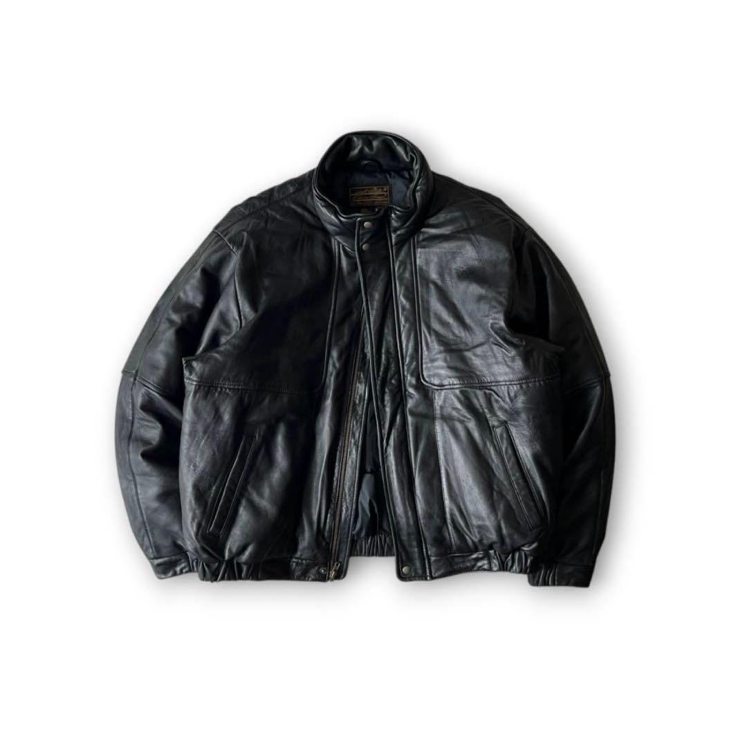 80s Eddie Bauer レザー ボンバーダウンジャケット XL アウター - メルカリ