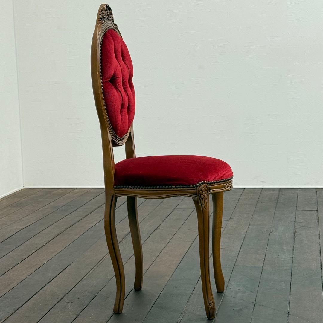 H22K2a イタリア アンティーク調 猫脚 ダイニングチェア ロココ調 鋲