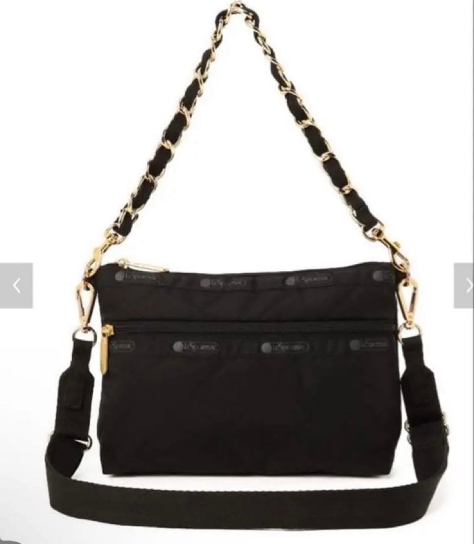 【美品】レスポートサック　ブラック キルティング ボディバッグ　ショルダーバッグ