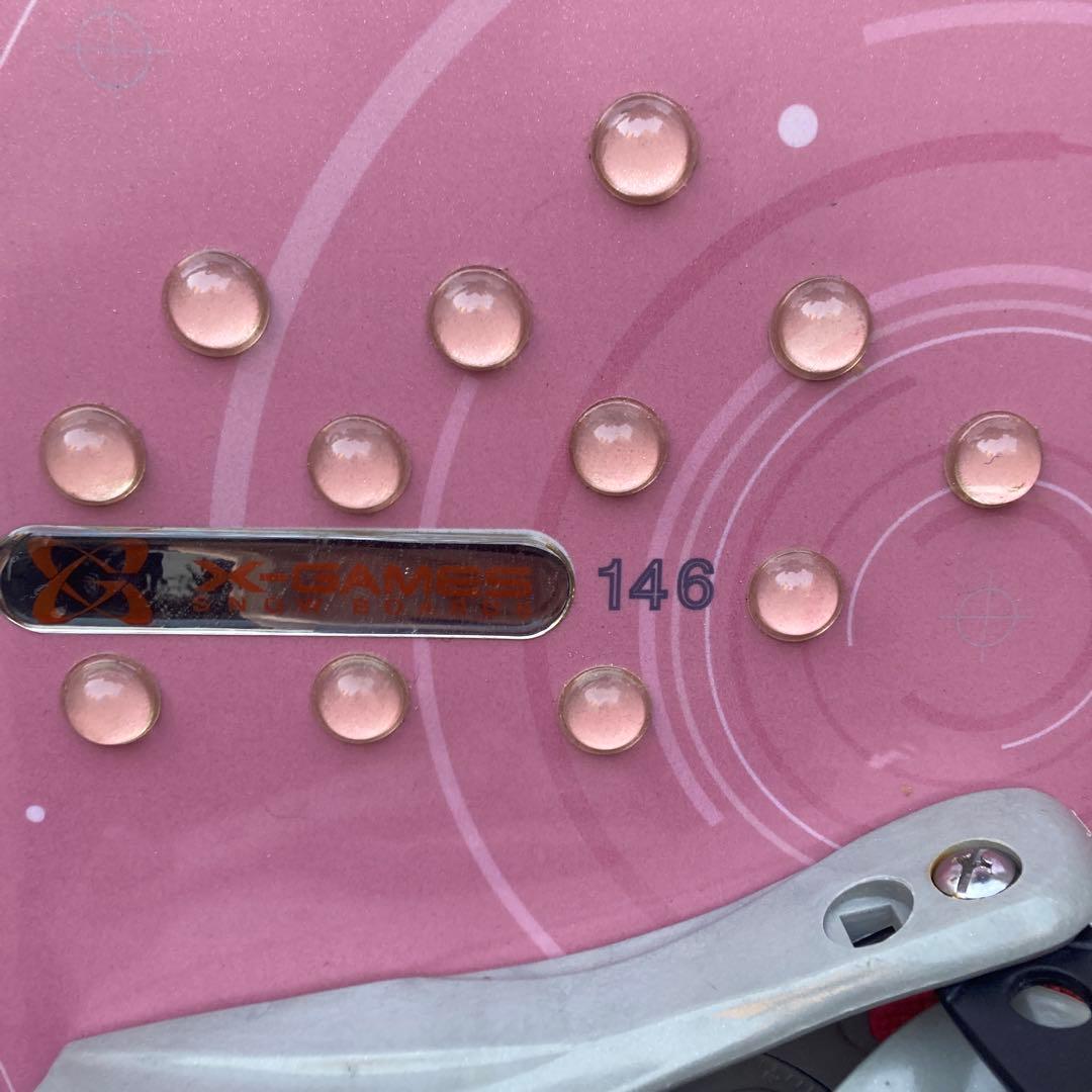 X-GAMES スノーボード板 ビンディング セット 146cm ピンク - メルカリ