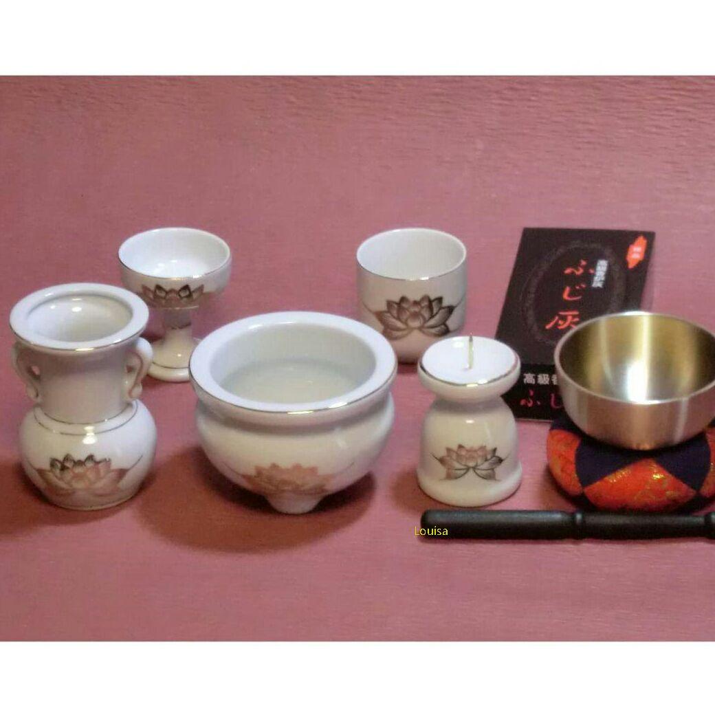 仏具セット 7点 金ハス組合せ 小型仏壇上置き型仏壇に最適1