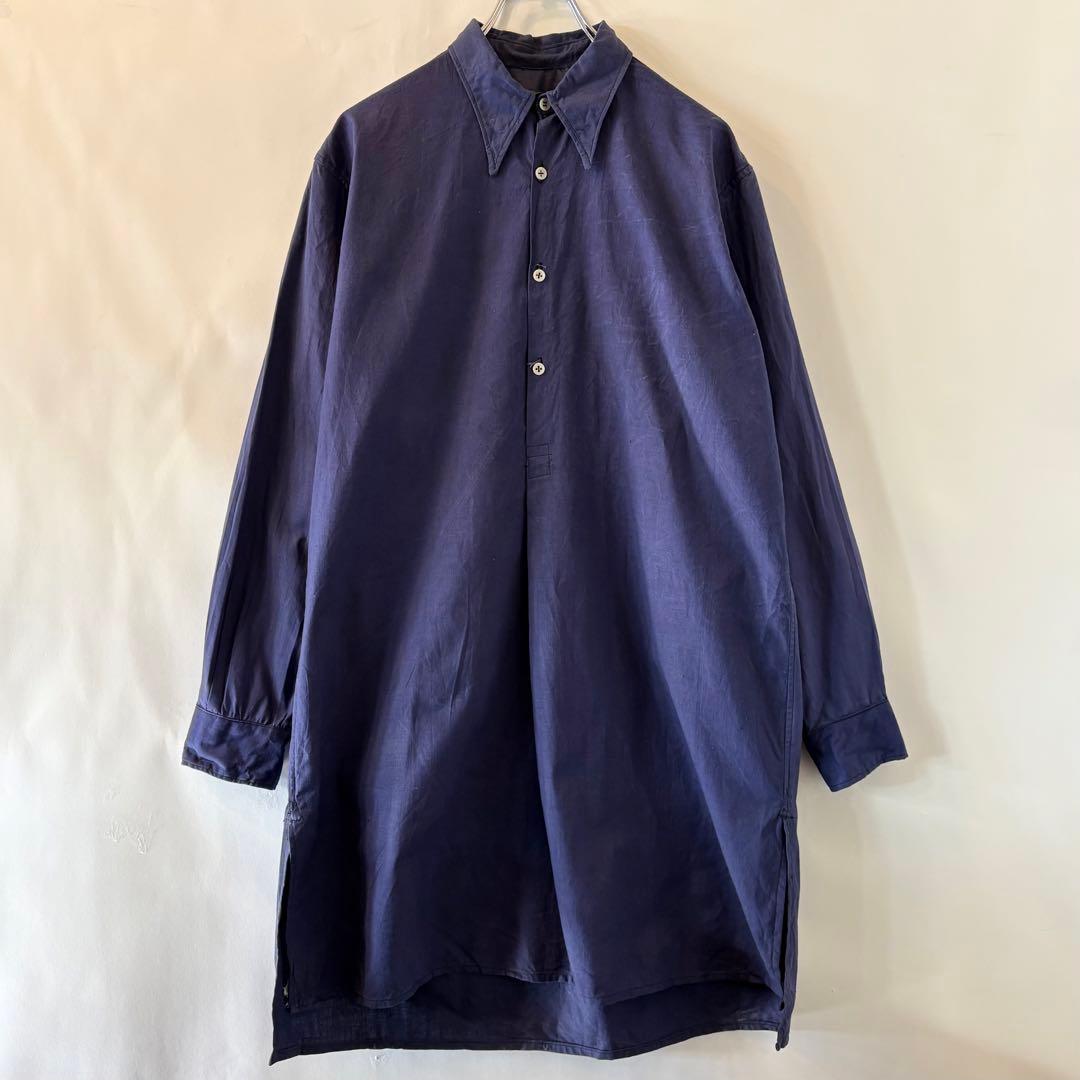 40s ヴィンテージ フレンチ グランパシャツ 古着 ユーロ ヨーロッパ ワーク