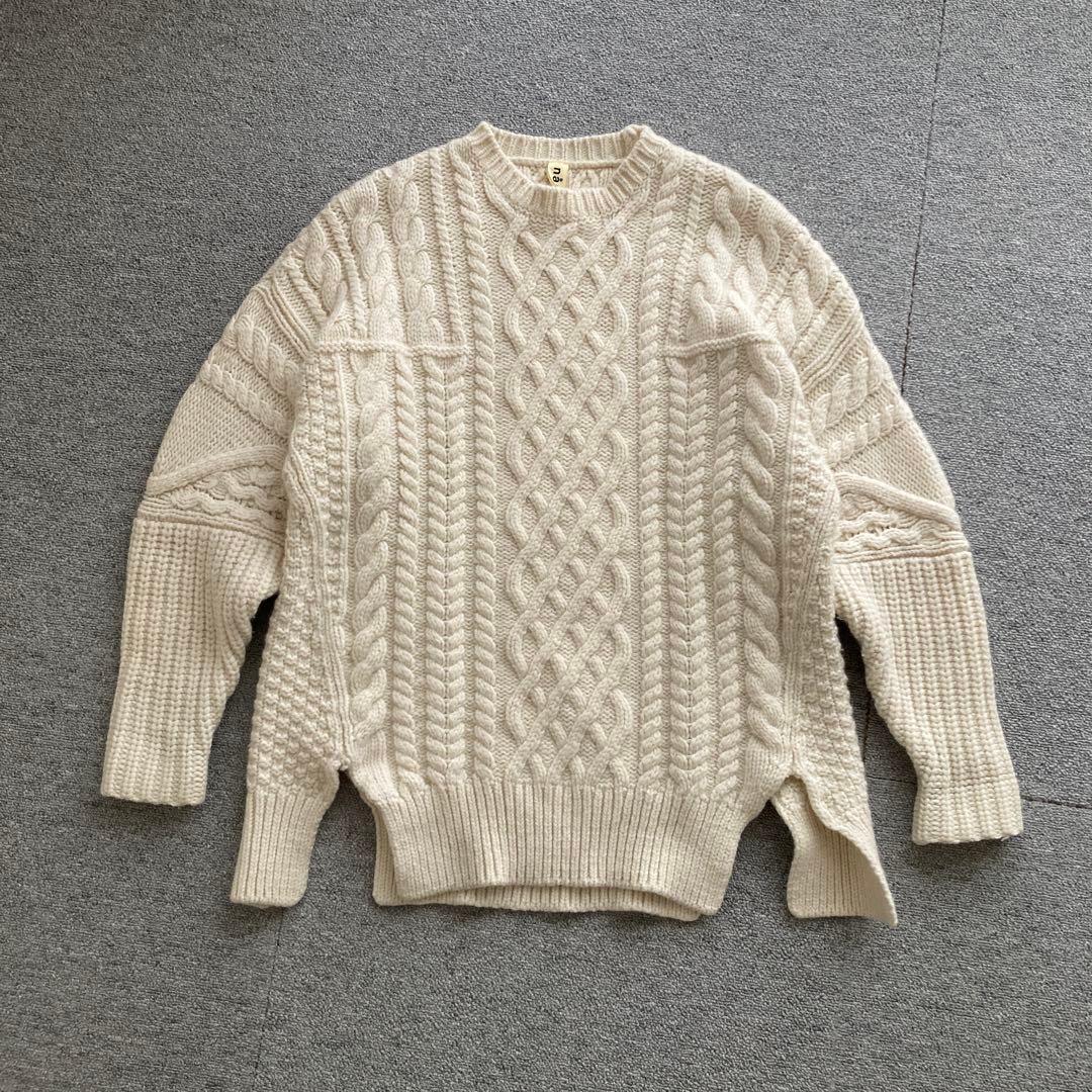 【ほぼ新品】36 Sサイズ någontstans ケーブルニットセーター