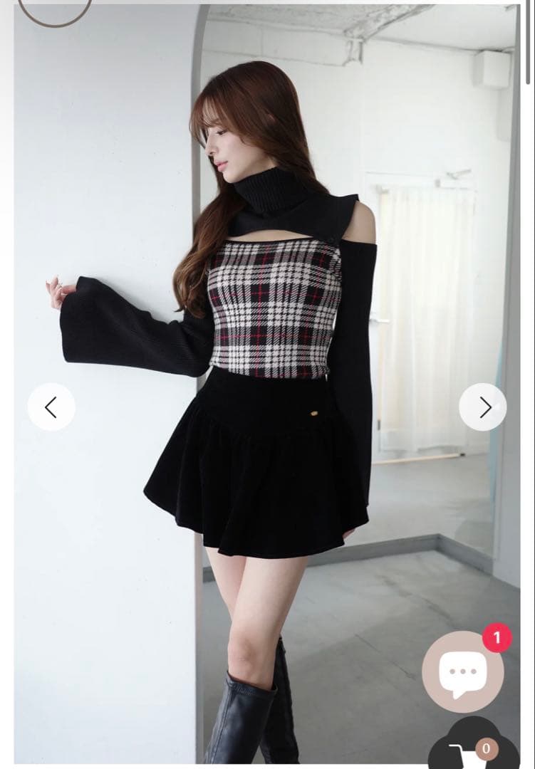 2wayプレイドニットトップス Randy