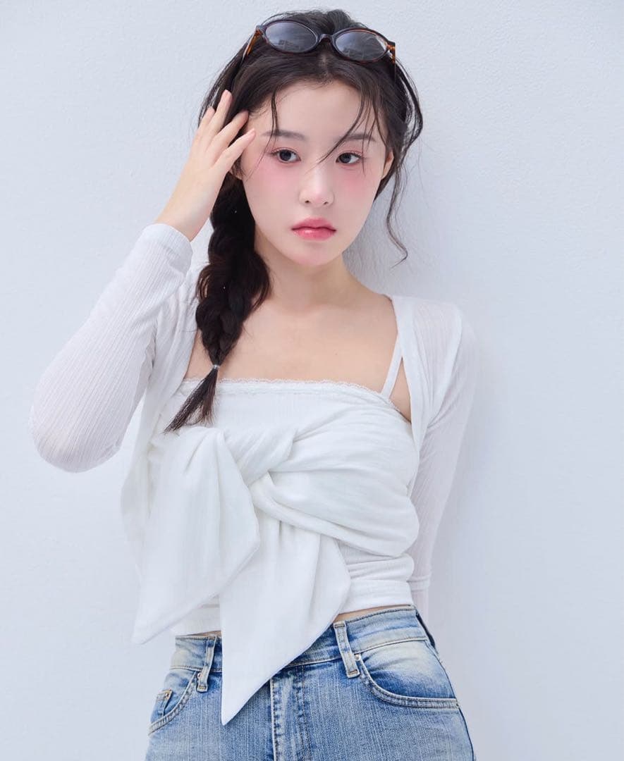 YILON RIBBON CAMI SET TOPS ホワイト