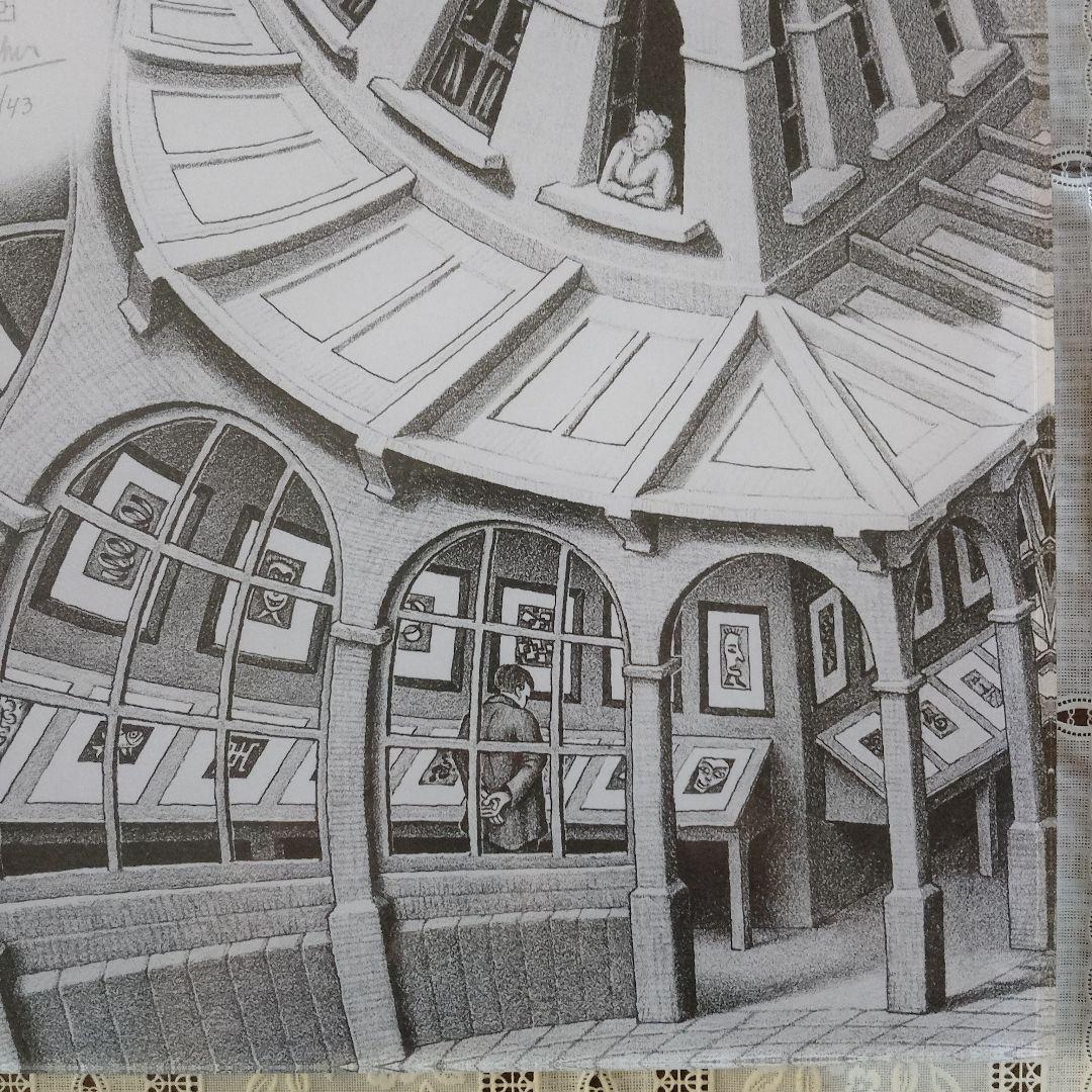 エッシャー Escher リトグラフ『版画のギャラリー』アクリル板画 1956