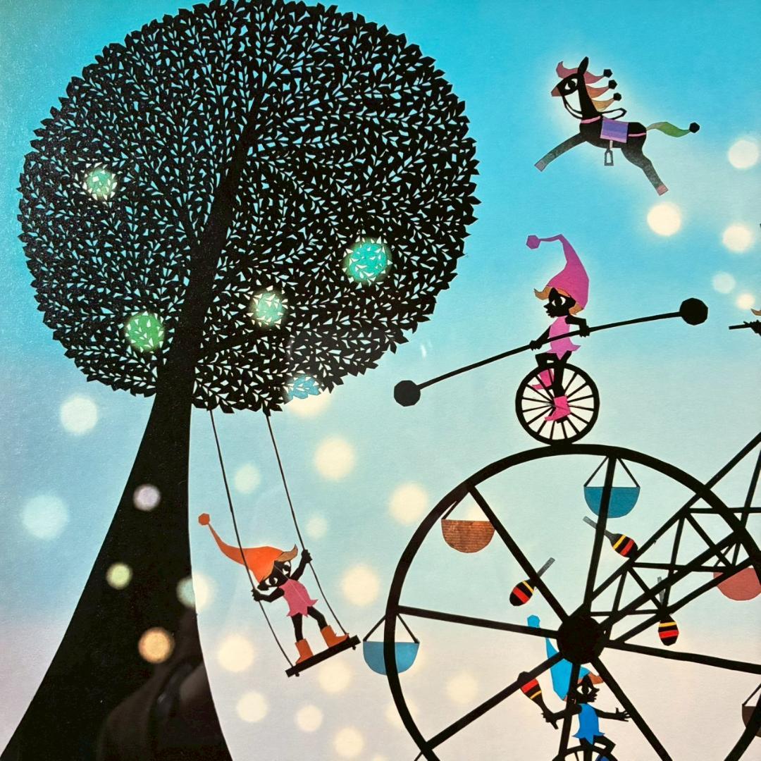 ぽぬお様専用】藤城清治「海の見える遊園地」「コスモスとこびと」2点