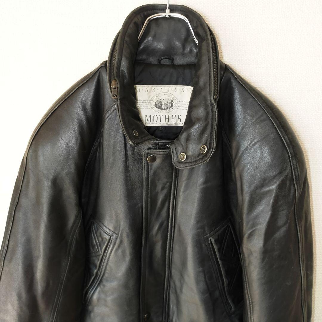 希少】ヴィンテージ オーバーサイズ レザージャケット ブラック黒 L