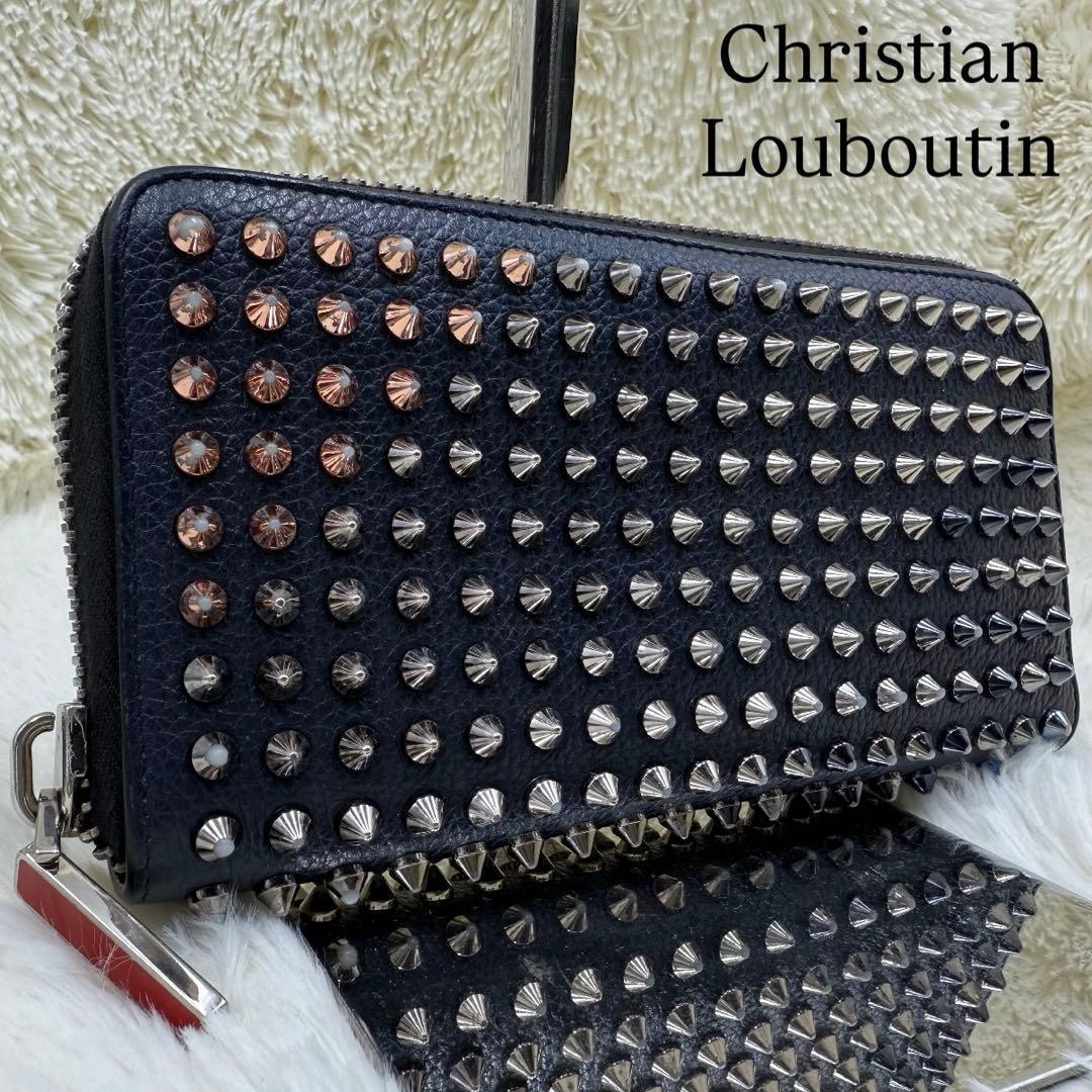 ✨人気✨ ルブタン 長財布 パネトーネ ラウンドジップ　ブラック　レザー