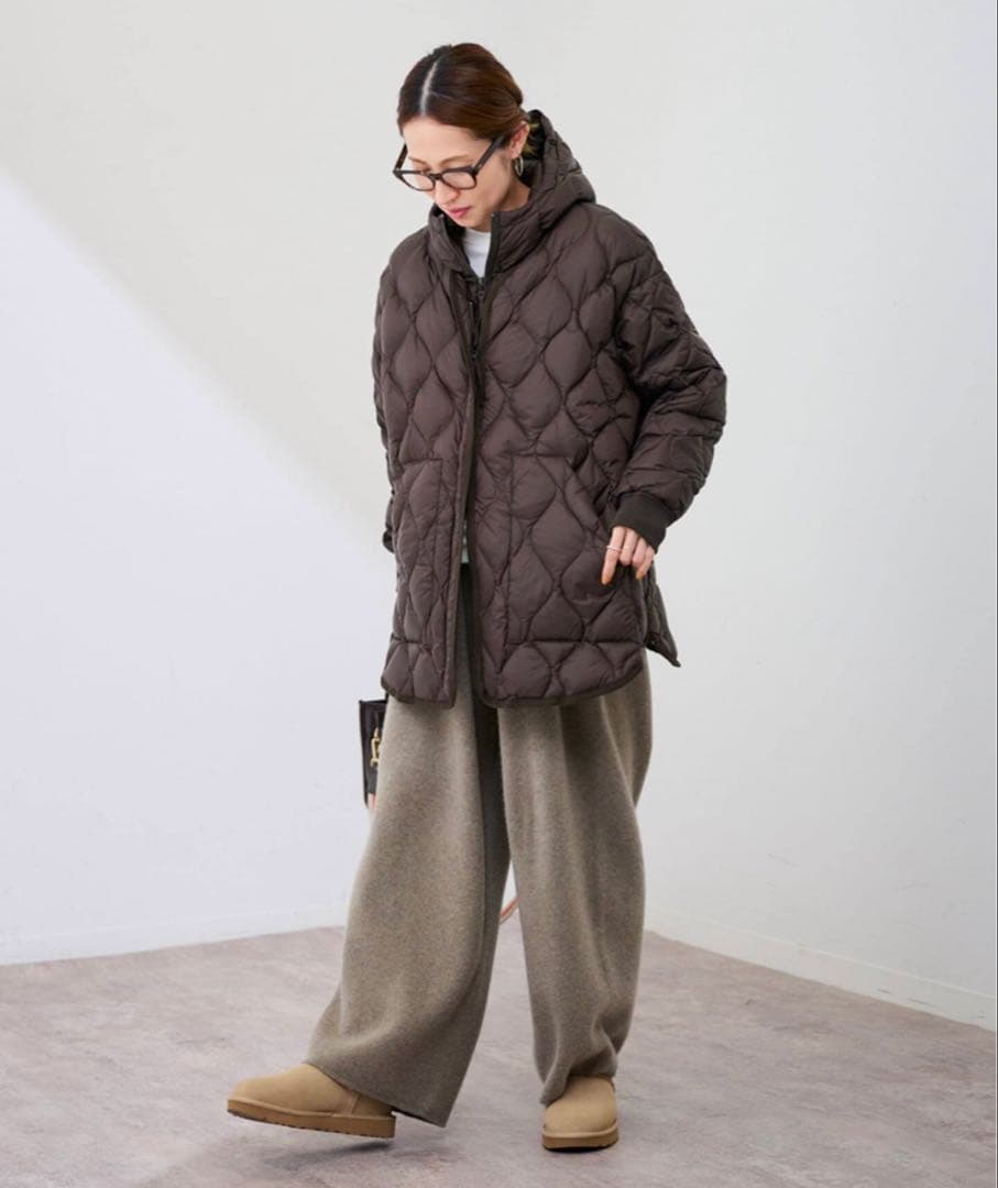 FRAMeWORK×TAION/タイオン 別注フードビブス付きブルゾン　ブラウン