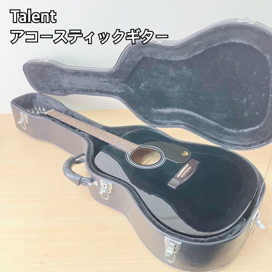 Talent アコースティックギター ブラック ハードケース付