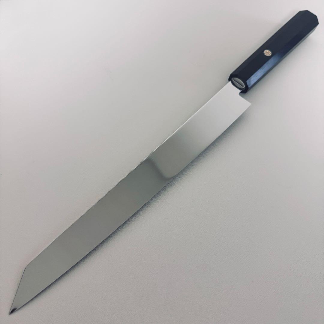 270mm 切付柳刃包丁 鏡面 黒檀八角柄 刺身包丁 全鋼 和包丁【鞘付き