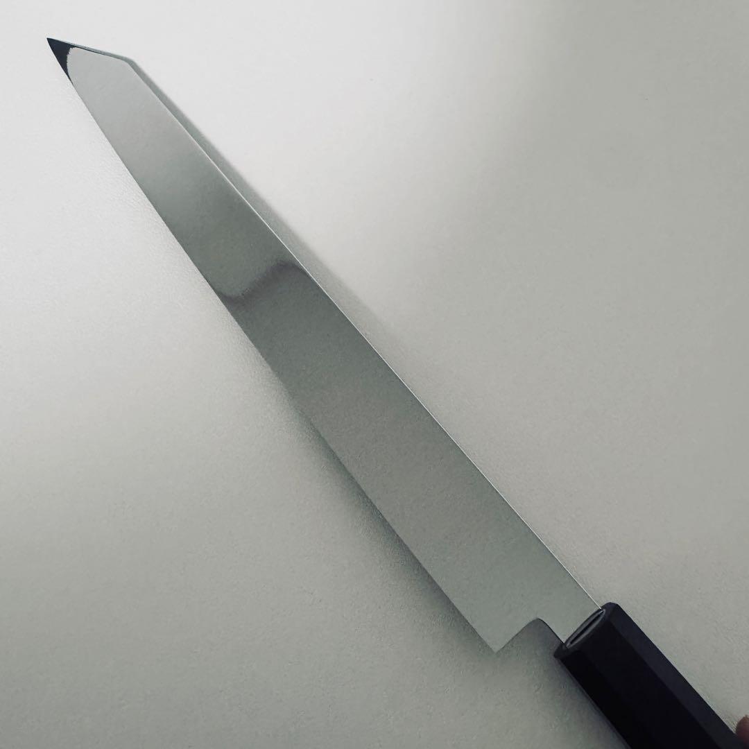 270mm 切付柳刃包丁 鏡面 黒檀八角柄 刺身包丁 全鋼 和包丁【鞘付き