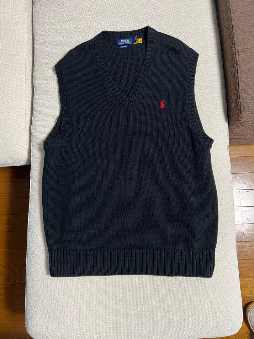 Polo Ralph Lauren 黒 Vネック ベスト L