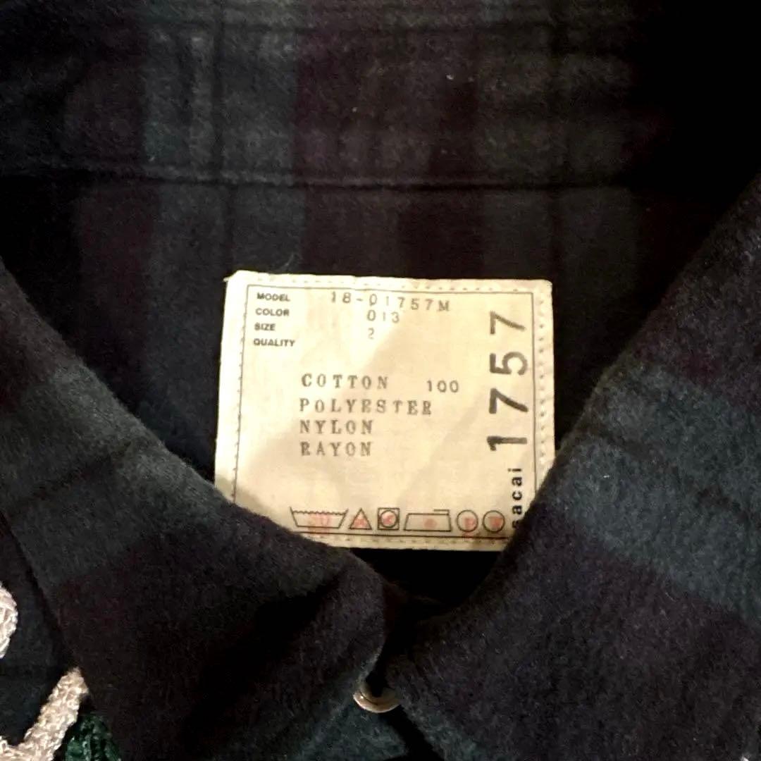 MEN sacai 18AW シャツ 刺繍 ブラックウォッチ SHIRTS | sacai