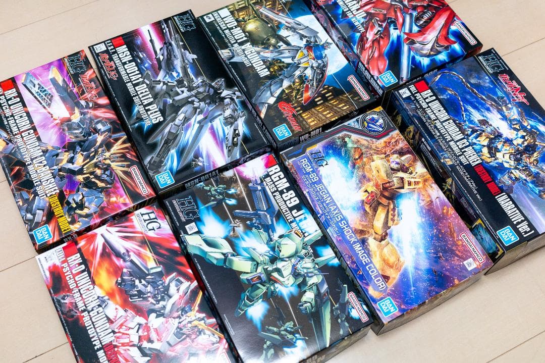 【未組立】ガンプラ HG 8体セット 限定ジェガン・シナンジュ・ユニコーン等