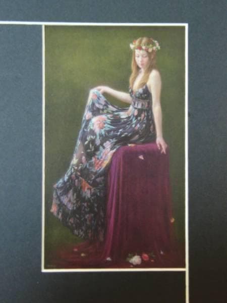 福井　欧夏、魅惑の泉、希少画集画、高級新品額・額装付