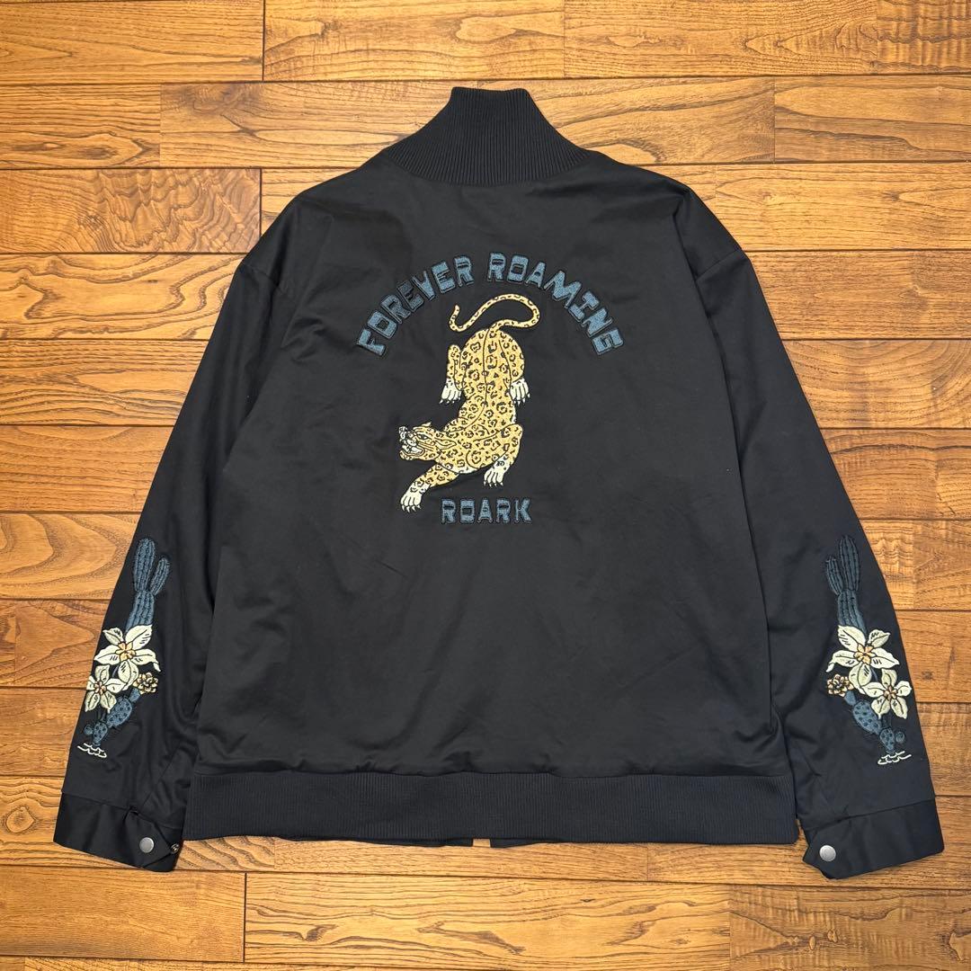 ROARK ボンバージャケット 刺繍 ブラック XLサイズ