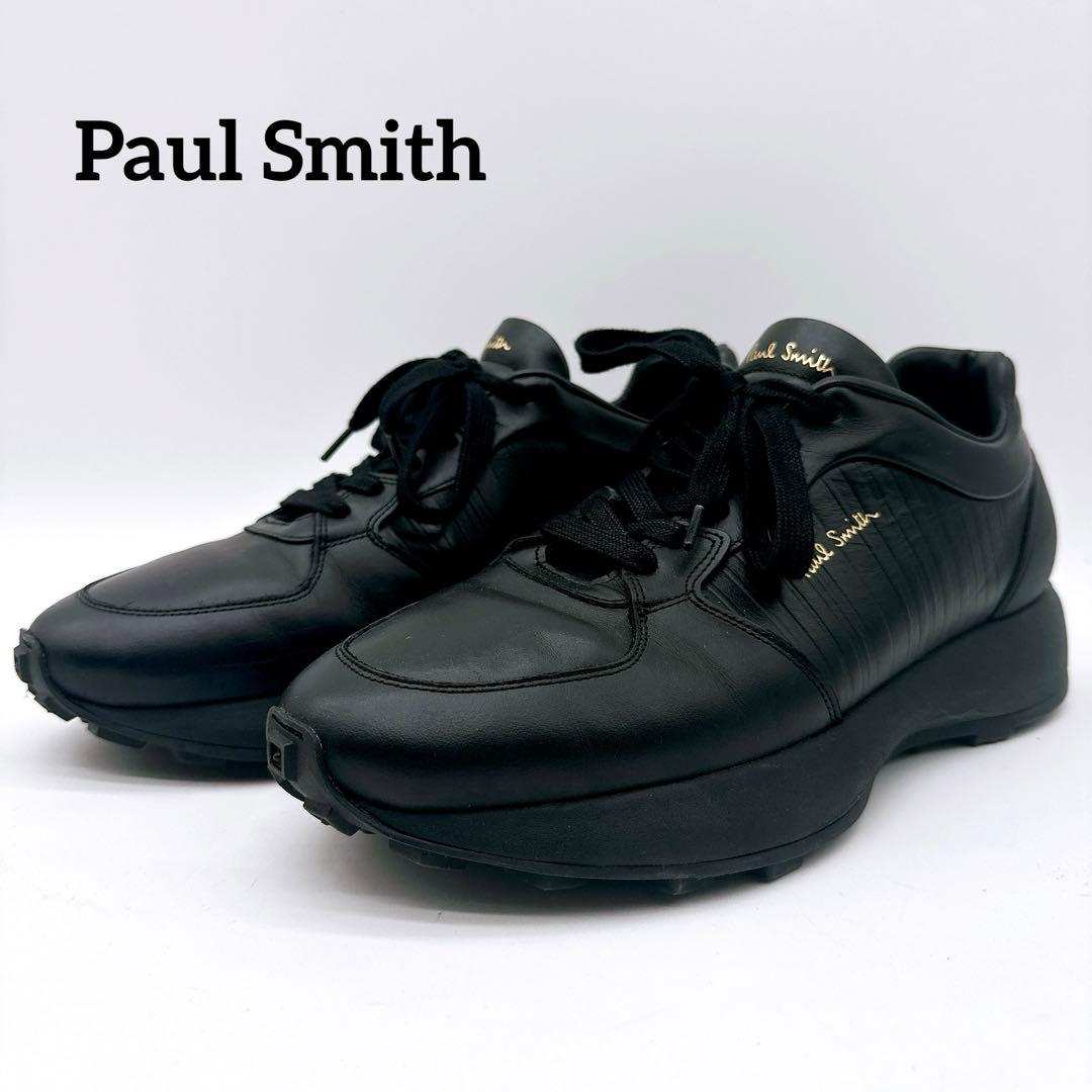 【ポールスミス】レザーローカットスニーカー size9 ブラック系