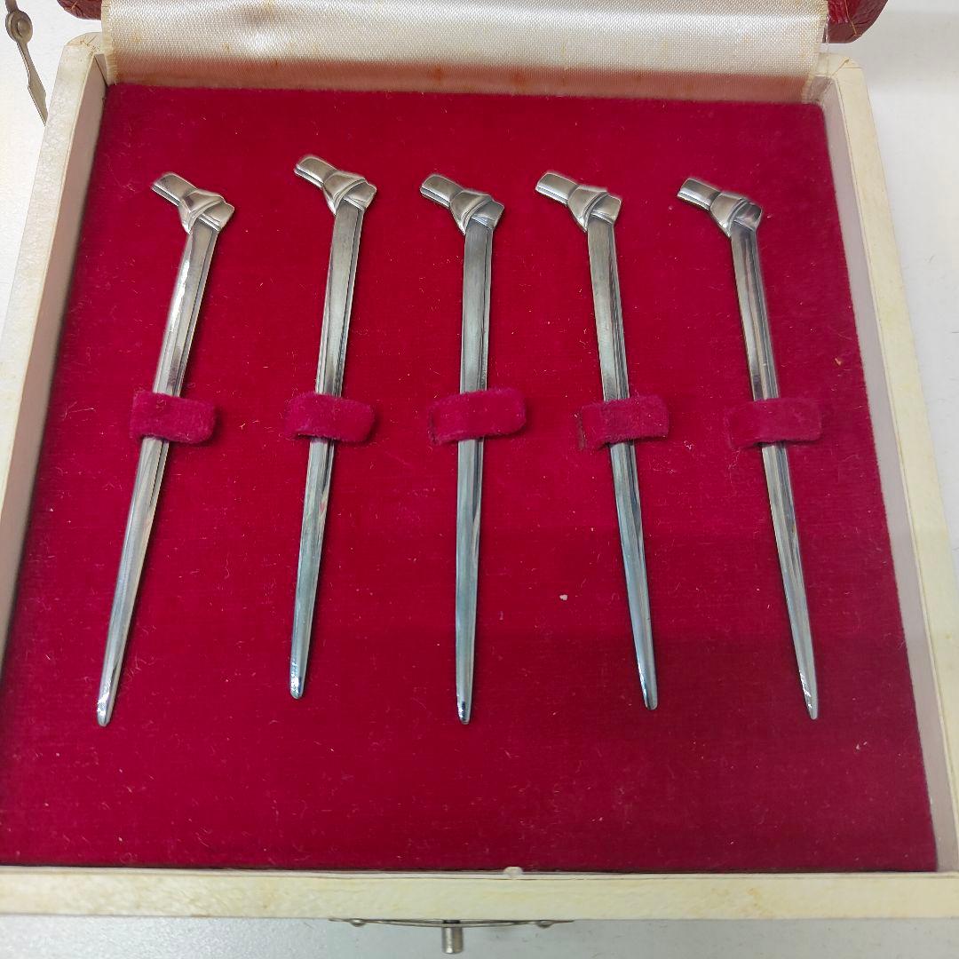 純銀刻印/菓子楊枝/ケース付き/5本