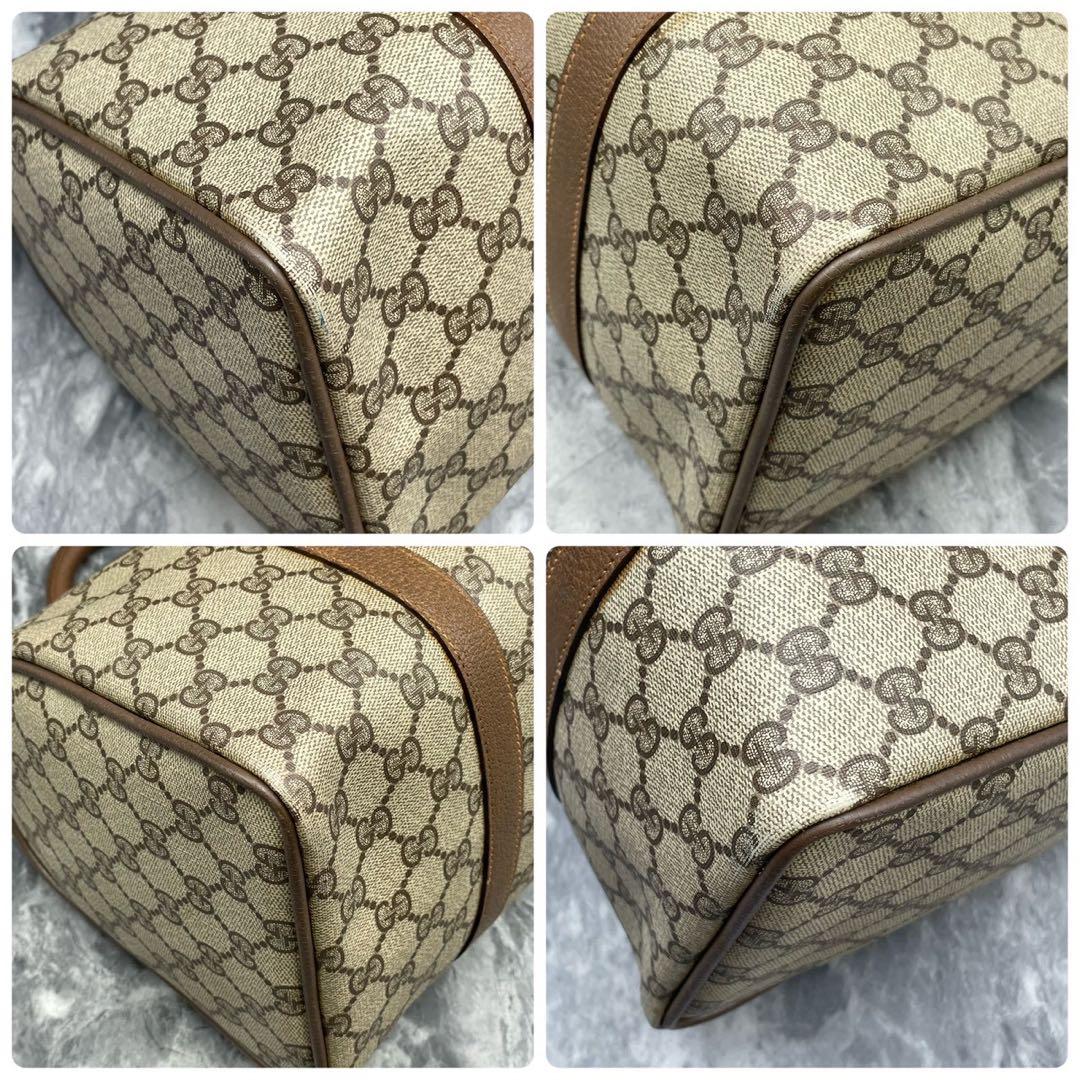 ✨美品✨GUCCI GG シェリーライン ボストンバッグ ブラウン 金具
