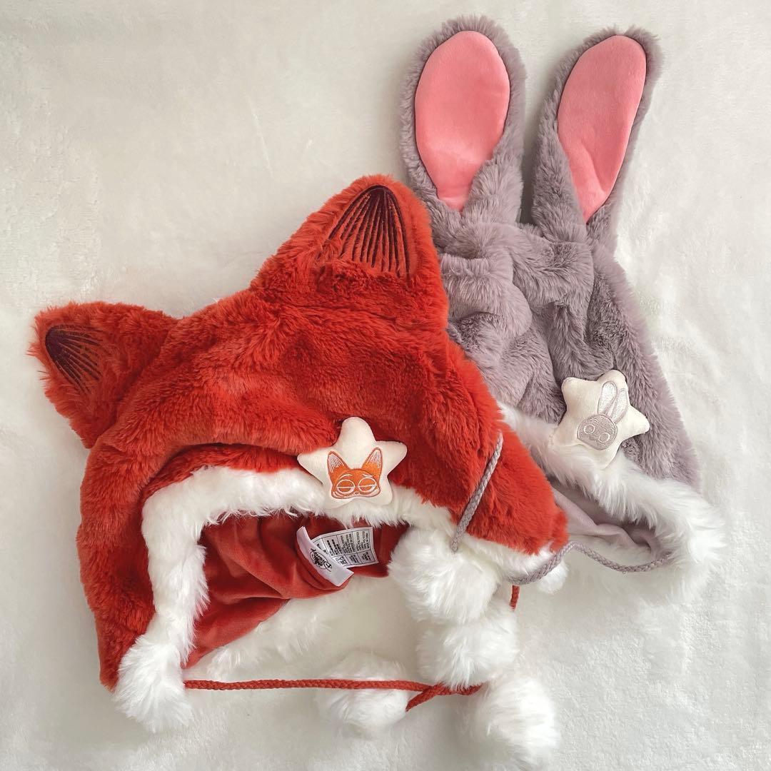 セール❣️ 上海ディズニーズードピアニックジュディふわふわファンキャップ　帽子2点