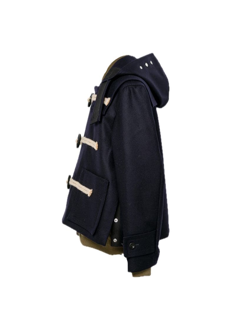 サイズ1 sacai 25AW ダッフル ネイビー メルトンダッフルコート - メルカリ