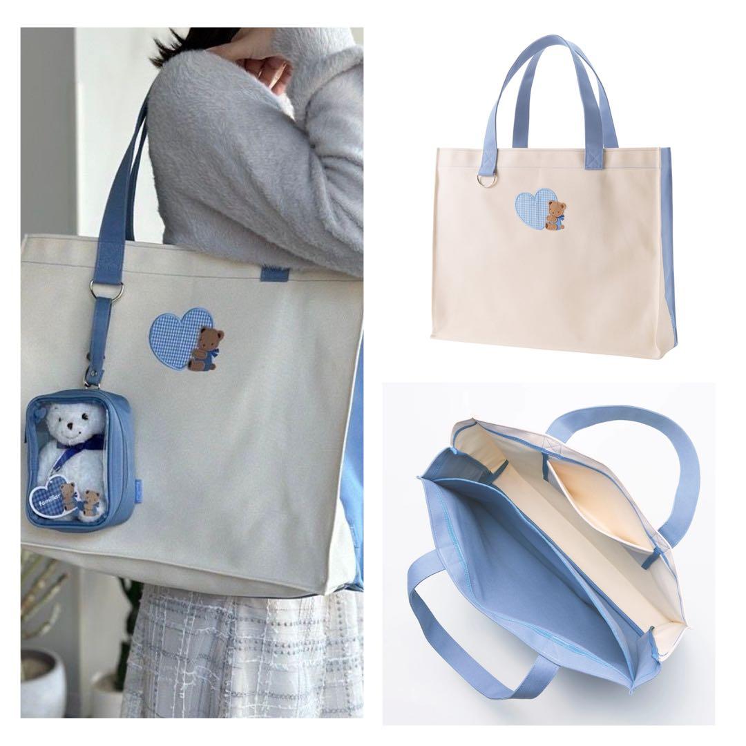未使用★familiar ファミリア トートバッグ 推し活 水色 ママバッグ