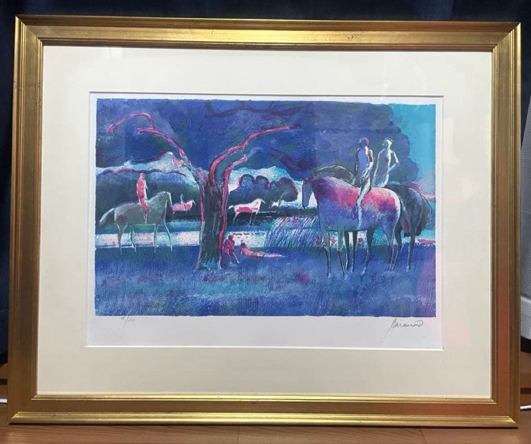 ポール・ギアマン、「休息」、額装画、状態良好、送料無料