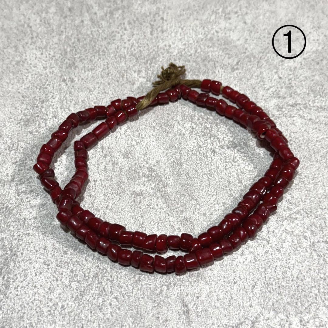 極血赤 ヴェネチア産 アンティークホワイトハーツビーズ 7mm 赤ビーズ