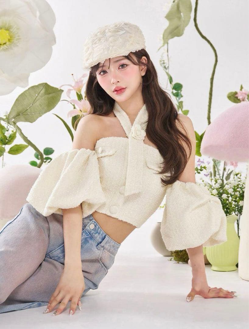 ホルターネックオフショルツイードトップス ダーリッチ ホルターネックオフショルツイードトップス – Darich (ダーリッチ)