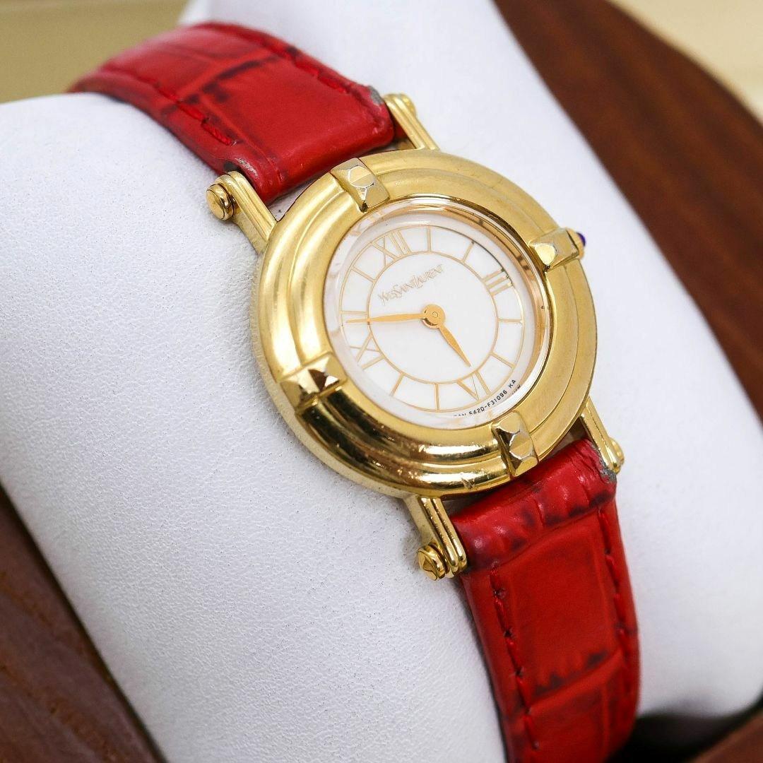 稼働 イヴサンローラン 腕時計 YSL ヴィンテージ カットガラス 1994