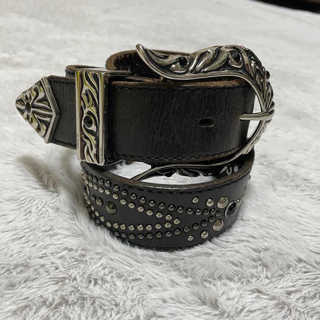 トルネードマート　スタッズベルト　レザー　Y2K グランジ　HTC ブラック