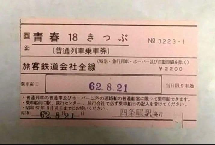 【迅速発送】✨レアアイテム✨ 使用済み 昭和の青春18きっぷ
