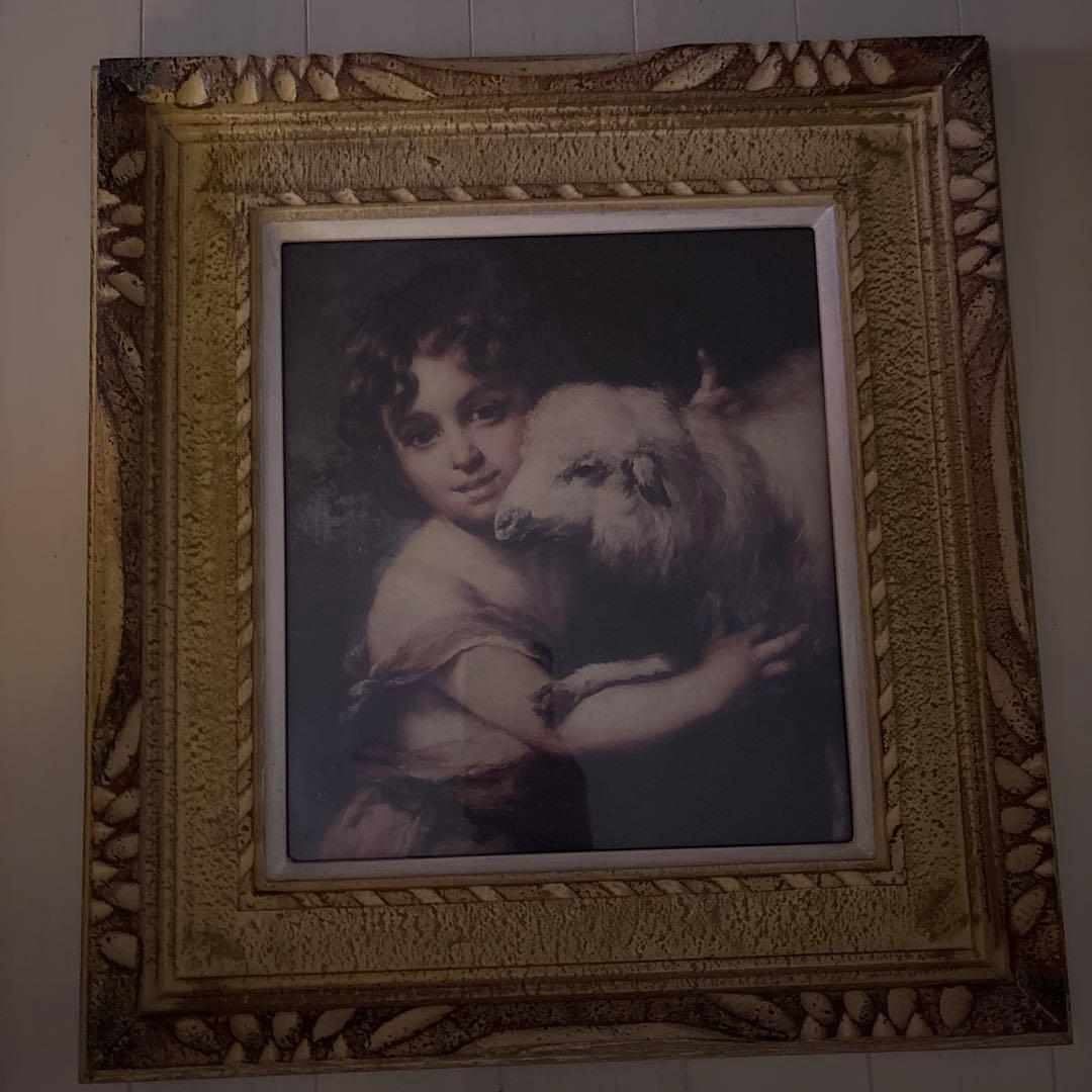 油絵　ムリーリョ　羊飼いの少年