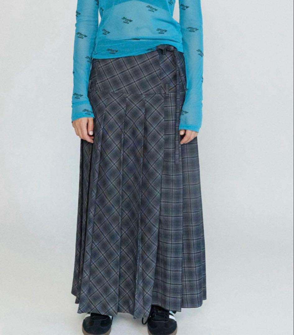 美品 ローウエストマキシプリーツスカート MAISON SPECIAL グレー