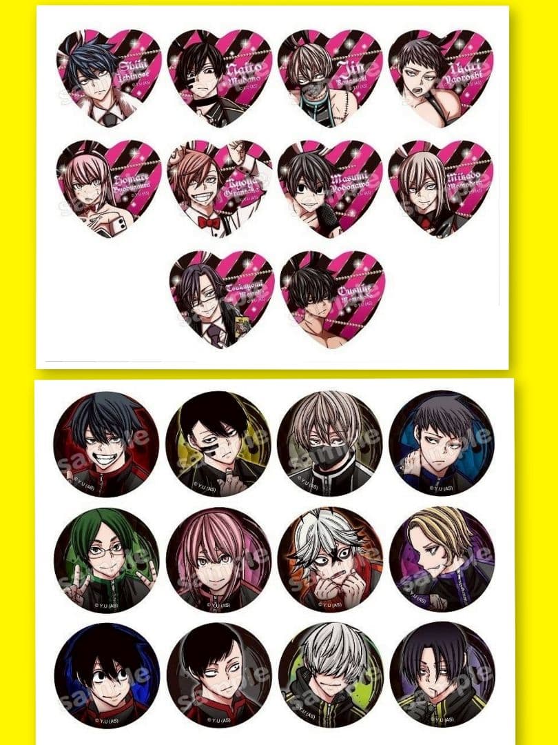 桃源暗鬼 缶バッジ バニー 無陀野 淀川真澄 並木度 花魁坂京夜 桃寺