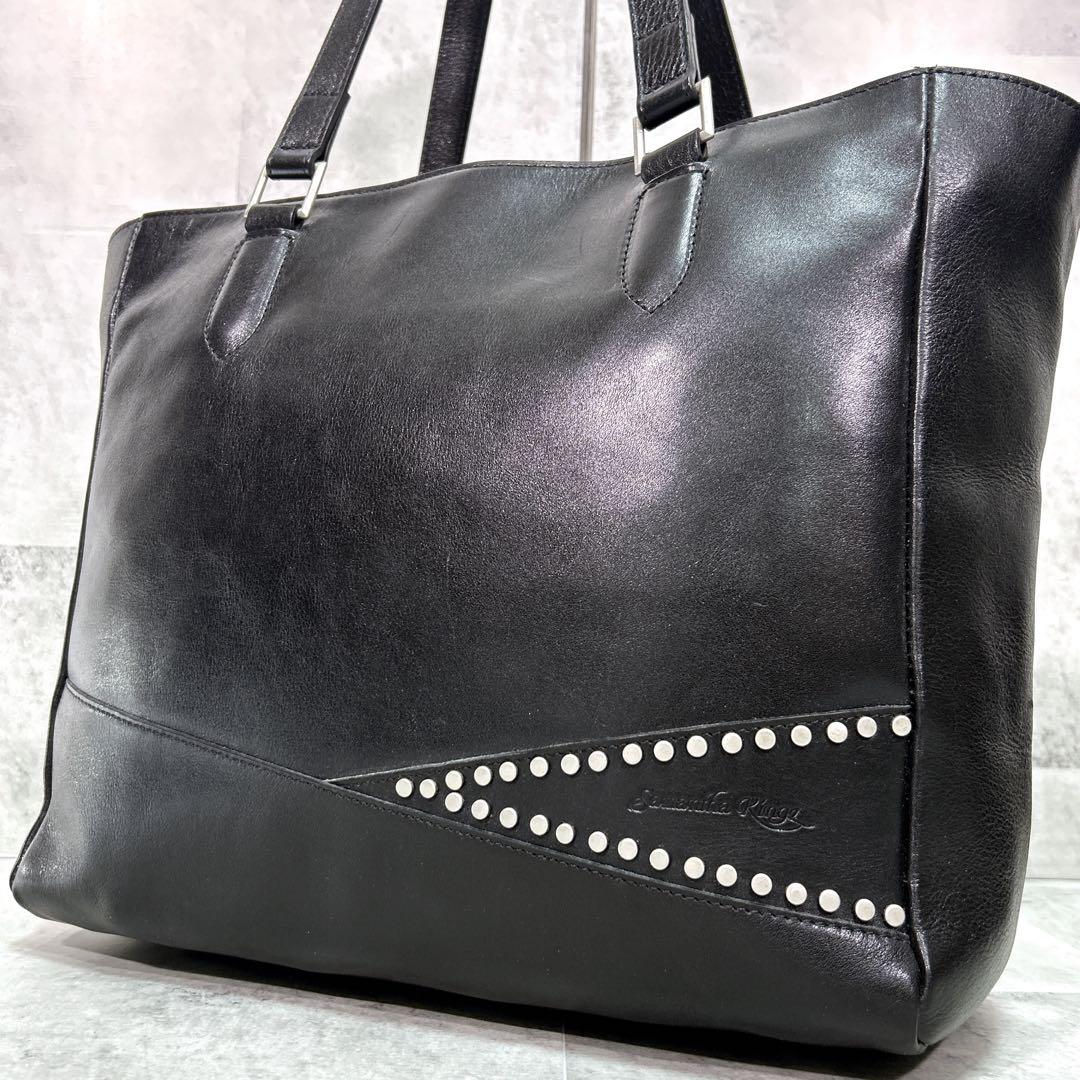 Samantha Kingz トートバッグ 本革 レザー 大容量 スタッズ 黒