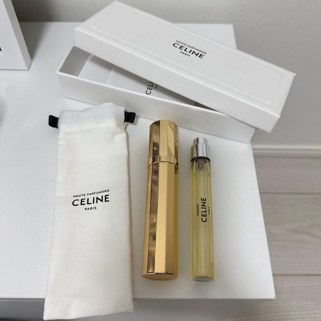 CELINE トラベルスプレー リフィル×2 パラード ブラックタイ 15ml セリーヌ」のトラベルスプレーに新色アイボリー&ブラックが登場