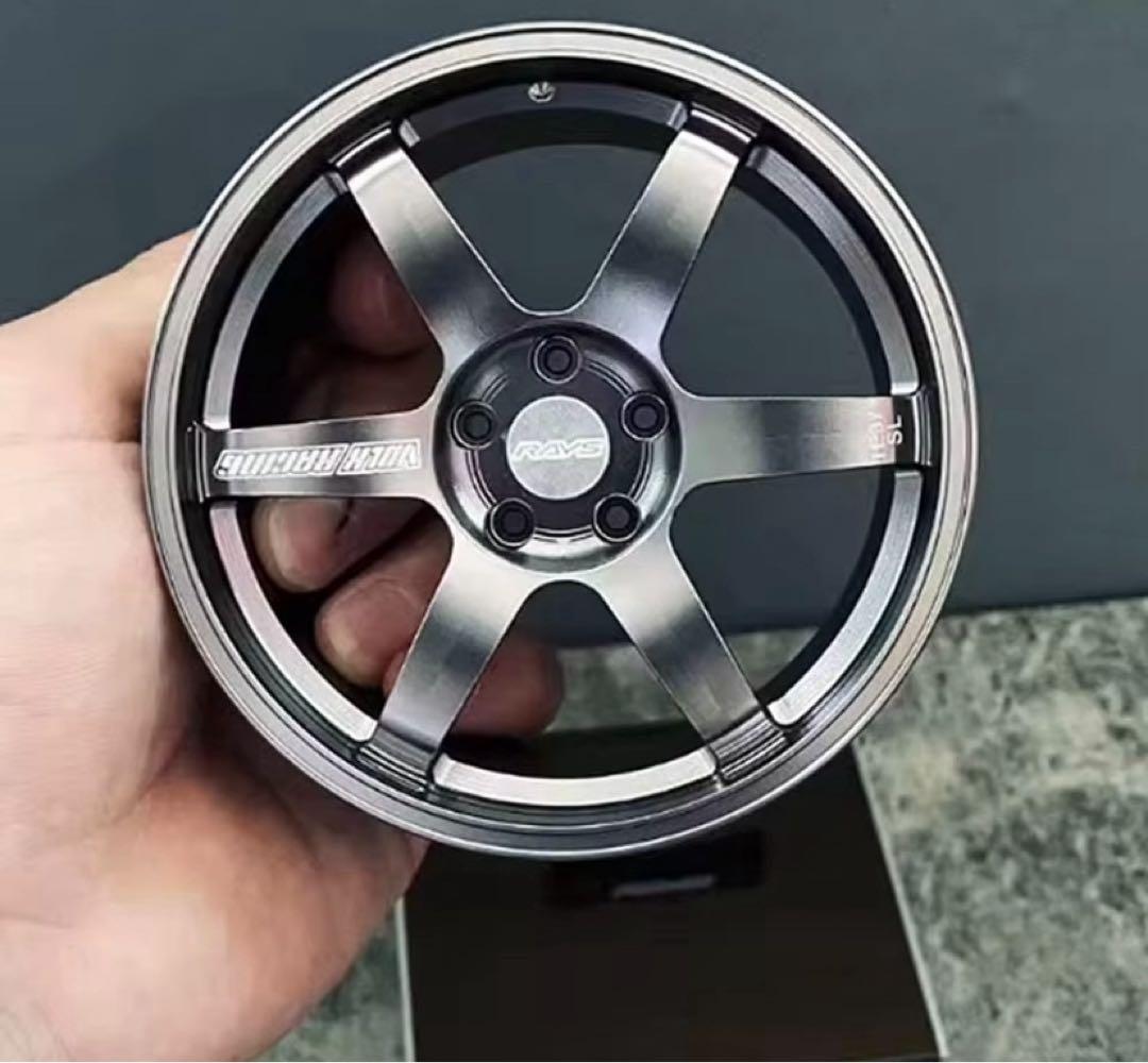 《新品》ミニチュアオブジェ レイズ RAYS TE37 ホイール グレー