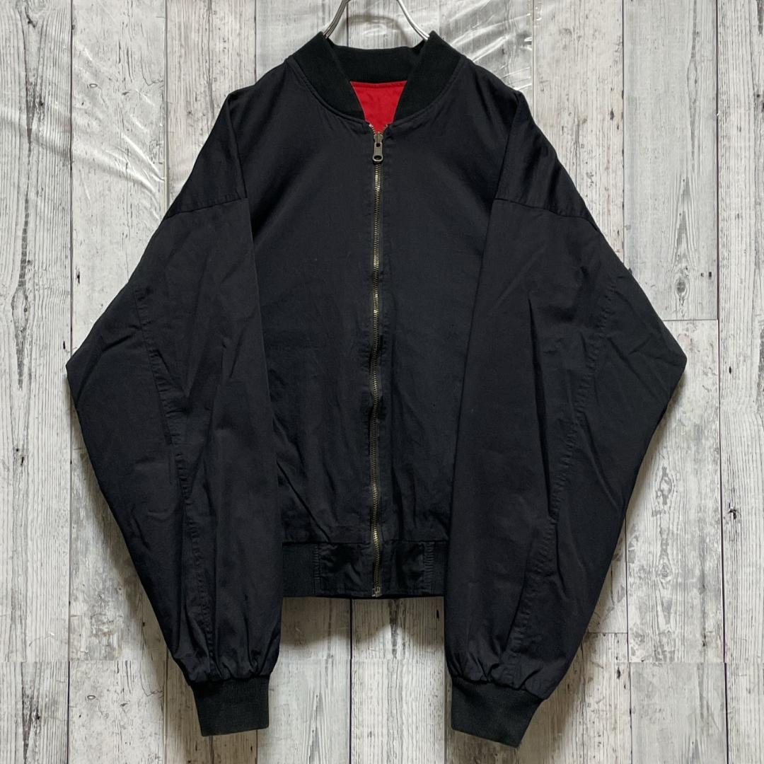 Marlboroマルボロ リバーシブル 刺繍ロゴ 黒赤 MA-1 ブルゾン L - メルカリ